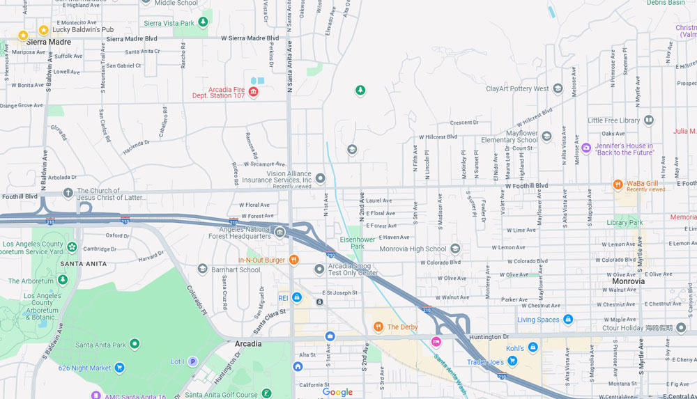 Screenshot of Google map of Vision Alliance Insurance Services. 